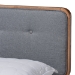 Baxton Studio Natalia Mid-Century Modern Dark Grey Fabric Upholstered and Ash Walnut Finished Wood Queen Size Platform Bed - Natalia-Dark Grey/Ash Walnut-Queen