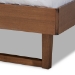 Baxton Studio Natalia Mid-Century Modern Dark Grey Fabric Upholstered and Ash Walnut Finished Wood Queen Size Platform Bed - Natalia-Dark Grey/Ash Walnut-Queen