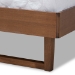 Baxton Studio Natalia Mid-Century Modern Light Grey Fabric Upholstered and Ash Walnut Finished Wood Queen Size Platform Bed - Natalia-Light Grey/Ash Walnut-Queen