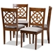 Baxton Studio Lylah Modern and Contemporary Grey Fabric Upholstered and Walnut Brown Finished Wood 4-Piece Dining Chair Set