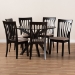 Baxton Studio Lore Modern and Contemporary Sand Fabric Upholstered and Dark Brown Finished Wood 7-Piece Dining Set - Lore-Sand/Dark Brown-7PC Dining Set