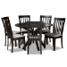 Baxton Studio Lore Modern and Contemporary Grey Fabric Upholstered and Dark Brown Finished Wood 7-Piece Dining Set