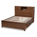 Baxton Studio Riko Modern and Contemporary Transitional Walnut Brown Finished Wood Queen Size Platform Storage Bed - MG0029-Walnut-Queen