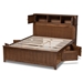 Baxton Studio Riko Modern and Contemporary Transitional Walnut Brown Finished Wood Queen Size Platform Storage Bed - MG0029-Walnut-Queen