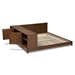 Baxton Studio Kaori Modern and Contemporary Transitional Walnut Brown Finished Wood Queen Size Platform Storage Bed - MG0028-Walnut-Queen