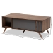 Baxton Studio Naoki Modern and Contemporary Two-Tone Grey and Walnut Finished Wood 1-Drawer Coffee Table - LV15CFT15140-Columbia/Dark Grey-CT