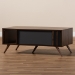 Baxton Studio Naoki Modern and Contemporary Two-Tone Grey and Walnut Finished Wood 1-Drawer Coffee Table - LV15CFT15140-Columbia/Dark Grey-CT