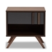 Baxton Studio Naoki Modern and Contemporary Two-Tone Grey and Walnut Finished Wood 1-Drawer Nightstand - LV15ST15240-Columbia/Dark Grey-NS