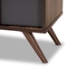 Baxton Studio Naoki Modern and Contemporary Two-Tone Grey and Walnut Finished Wood 2-Door Shoe Cabinet - LV15SC15150-Columbia/Dark Grey-Shoe Cabinet