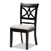 Baxton Studio Julia Modern and Contemporary Grey Fabric Upholstered and Dark Brown Finished Wood 5-Piece Dining Set - Julia-Grey/Dark Brown-5PC Dining Set