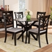 Baxton Studio Julia Modern and Contemporary Grey Fabric Upholstered and Dark Brown Finished Wood 5-Piece Dining Set - Julia-Grey/Dark Brown-5PC Dining Set