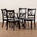 Baxton Studio Julia Modern and Contemporary Grey Fabric Upholstered and Dark Brown Finished Wood 5-Piece Dining Set - Julia-Grey/Dark Brown-5PC Dining Set