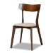 Baxton Studio Nori Mid-Century Modern Transitional Light Beige Fabric Upholstered and Walnut Brown Finished Wood 5-Piece Dining Set - Iora/Fiesta-Latte/Walnut-5PC Dining Set