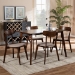 Baxton Studio Nori Mid-Century Modern Transitional Light Beige Fabric Upholstered and Walnut Brown Finished Wood 5-Piece Dining Set - Iora/Fiesta-Latte/Walnut-5PC Dining Set