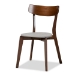 Baxton Studio Nori Mid-Century Modern Transitional Light Grey Fabric Upholstered and Walnut Brown Finished Wood 5-Piece Dining Set - Iora/Fiesta-Smoke/Walnut-5PC Dining Set
