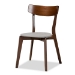 Baxton Studio Rika Mid-Century Modern Transitional Light Grey Fabric Upholstered and Walnut Brown Finished Wood 5-Piece Dining Set - Iora/Hexa-Smoke/Walnut-5PC Dining Set