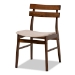 Baxton Studio Eleri Mid-Century Modern Transitional Light Beige Fabric Upholstered and Walnut Brown Finished Wood 5-Piece Dining Set - Delvin/Fiesta-Latte/Walnut-5PC Dining Set
