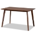 Baxton Studio Eleri Mid-Century Modern Transitional Light Beige Fabric Upholstered and Walnut Brown Finished Wood 5-Piece Dining Set - Delvin/Fiesta-Latte/Walnut-5PC Dining Set