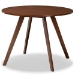 Baxton Studio Eiko Mid-Century Modern Transitional Light Beige Fabric Upholstered and Walnut Brown Finished Wood 5-Piece Dining Set - Delvin/Hexa-Latte/Walnut-5PC Dining Set