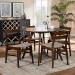 Baxton Studio Eiko Mid-Century Modern Transitional Light Beige Fabric Upholstered and Walnut Brown Finished Wood 5-Piece Dining Set - Delvin/Hexa-Latte/Walnut-5PC Dining Set