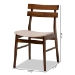 Baxton Studio Devlin Mid-Century Modern Transitional Light Beige Fabric Upholstered and Walnut Brown Finished Wood 4-Piece Dining Chair Set - Delvin-Latte/Walnut-DC