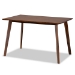 Baxton Studio Eleri Mid-Century Modern Transitional Light Grey Fabric Upholstered and Walnut Brown Finished Wood 5-Piece Dining Set - Delvin/Fiesta-Smoke/Walnut-5PC Dining Set