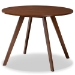 Baxton Studio Eiko Mid-Century Modern Transitional Light Grey Fabric Upholstered and Walnut Brown Finished Wood 5-Piece Dining Set - Delvin/Hexa-Smoke/Walnut-5PC Dining Set