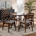 Baxton Studio Eiko Mid-Century Modern Transitional Light Grey Fabric Upholstered and Walnut Brown Finished Wood 5-Piece Dining Set - Delvin/Hexa-Smoke/Walnut-5PC Dining Set