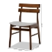 Baxton Studio Devlin Mid-Century Modern Transitional Light Grey Fabric Upholstered and Walnut Brown Finished Wood 4-Piece Dining Chair Set - Delvin-Smoke/Walnut-DC