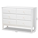 Baxton Studio Naomi Classic and Transitional White Finished Wood 6-Drawer Bedroom Dresser - MG0038-White-6DW-Dresser