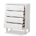 Baxton Studio Naomi Classic and Transitional White Finished Wood 4-Drawer Bedroom Chest - MG0038-White-4DW-Chest