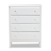 Baxton Studio Naomi Classic and Transitional White Finished Wood 4-Drawer Bedroom Chest - MG0038-White-4DW-Chest
