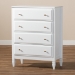 Baxton Studio Naomi Classic and Transitional White Finished Wood 4-Drawer Bedroom Chest - MG0038-White-4DW-Chest