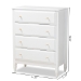Baxton Studio Naomi Classic and Transitional White Finished Wood 4-Drawer Bedroom Chest - MG0038-White-4DW-Chest