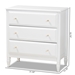 Baxton Studio Naomi Classic and Transitional White Finished Wood 3-Drawer Bedroom Chest - MG0038-White-3DW-Chest