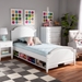 Baxton Studio Elise Classic and Traditional Transitional White Finished Wood Twin Size Storage Platform Bed - MG0038-White-Twin