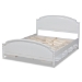 Baxton Studio Elise Classic and Traditional Transitional White Finished Wood Full Size Storage Platform Bed - MG0038-White-Full