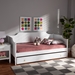 Baxton Studio Alya Classic Traditional Farmhouse White Finished Wood Twin Size Daybed with Roll-Out Trundle Bed - MG0016-1-White-Daybed with Trundle