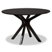 Baxton Studio Kenji Modern and Contemporary Dark Brown Finished 48-Inch-Wide Round Wood Dining Table