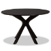 Baxton Studio Kenji Modern and Contemporary Dark Brown Finished 45-Inch-Wide Round Wood Dining Table - RH7208T-Dark Brown-48-IN-DT