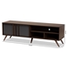 Baxton Studio Naoki Modern and Contemporary Two-Tone Grey and Walnut Finished Wood 2-Door TV Stand - LV15TV15120-Columbia/Dark Grey-TV