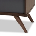 Baxton Studio Naoki Modern and Contemporary Two-Tone Grey and Walnut Finished Wood TV Stand with Drop-Down Compartments - LV15TV15130-Columbia/Dark Grey-TV