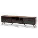 Baxton Studio Naoki Modern and Contemporary Two-Tone Grey and Walnut Finished Wood TV Stand with Drop-Down Compartments - LV15TV15130-Columbia/Dark Grey-TV