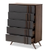 Baxton Studio Naoki Modern and Contemporary Two-Tone Grey and Walnut Finished Wood 5-Drawer Bedroom Chest - LV15COD15230-Columbia/Dark Grey-5DW-Chest