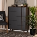 Baxton Studio Naoki Modern and Contemporary Two-Tone Grey and Walnut Finished Wood 5-Drawer Bedroom Chest - LV15COD15230-Columbia/Dark Grey-5DW-Chest