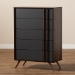 Baxton Studio Naoki Modern and Contemporary Two-Tone Grey and Walnut Finished Wood 5-Drawer Bedroom Chest - LV15COD15230-Columbia/Dark Grey-5DW-Chest