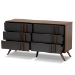 Baxton Studio Naoki Modern and Contemporary Two-Tone Grey and Walnut Finished Wood 6-Drawer Bedroom Dresser - LV15COD15231-Columbia/Dark Grey-6DW-Dresser