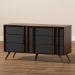 Baxton Studio Naoki Modern and Contemporary Two-Tone Grey and Walnut Finished Wood 6-Drawer Bedroom Dresser - LV15COD15231-Columbia/Dark Grey-6DW-Dresser