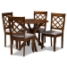 Baxton Studio Jana Modern and Contemporary Grey Fabric Upholstered and Walnut Brown Finished Wood 5-Piece Dining Set