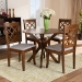 Baxton Studio Jana Modern and Contemporary Grey Fabric Upholstered and Walnut Brown Finished Wood 5-Piece Dining Set - Jana-Grey/Walnut-5PC Dining Set
